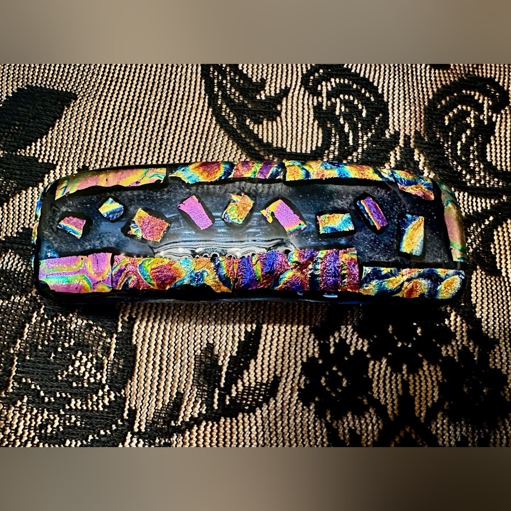 2 Vintage Handcrafted Glass (One of A Kind) Hair Barrettes (Large Size) - Picture 10 of 10